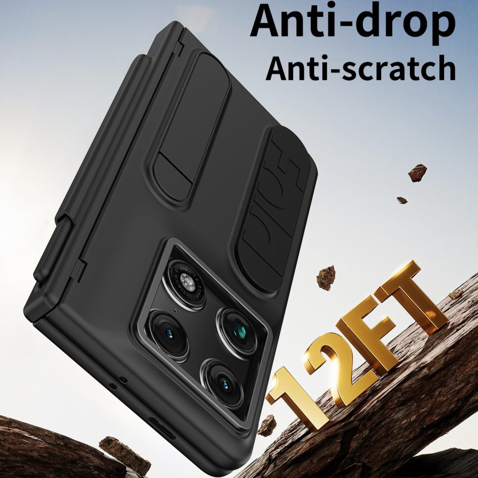 Etui Do Motorola Razr Fold, Z Wbudowaną Osłoną Ekranu, Ochroną Zawiasów, Uchwytem Długopis S, Podpórką, Paskiem Na Nadgarstek I Ukrytym Gniazdem Na Karty (przezroczysty)
