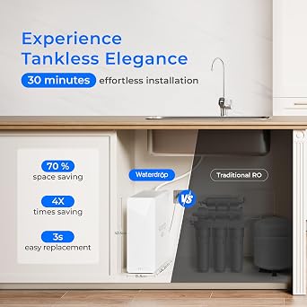 Waterdrop X8 Reverse Osmosis System, 800GPD, NSF/ANSI 58&372 Certified