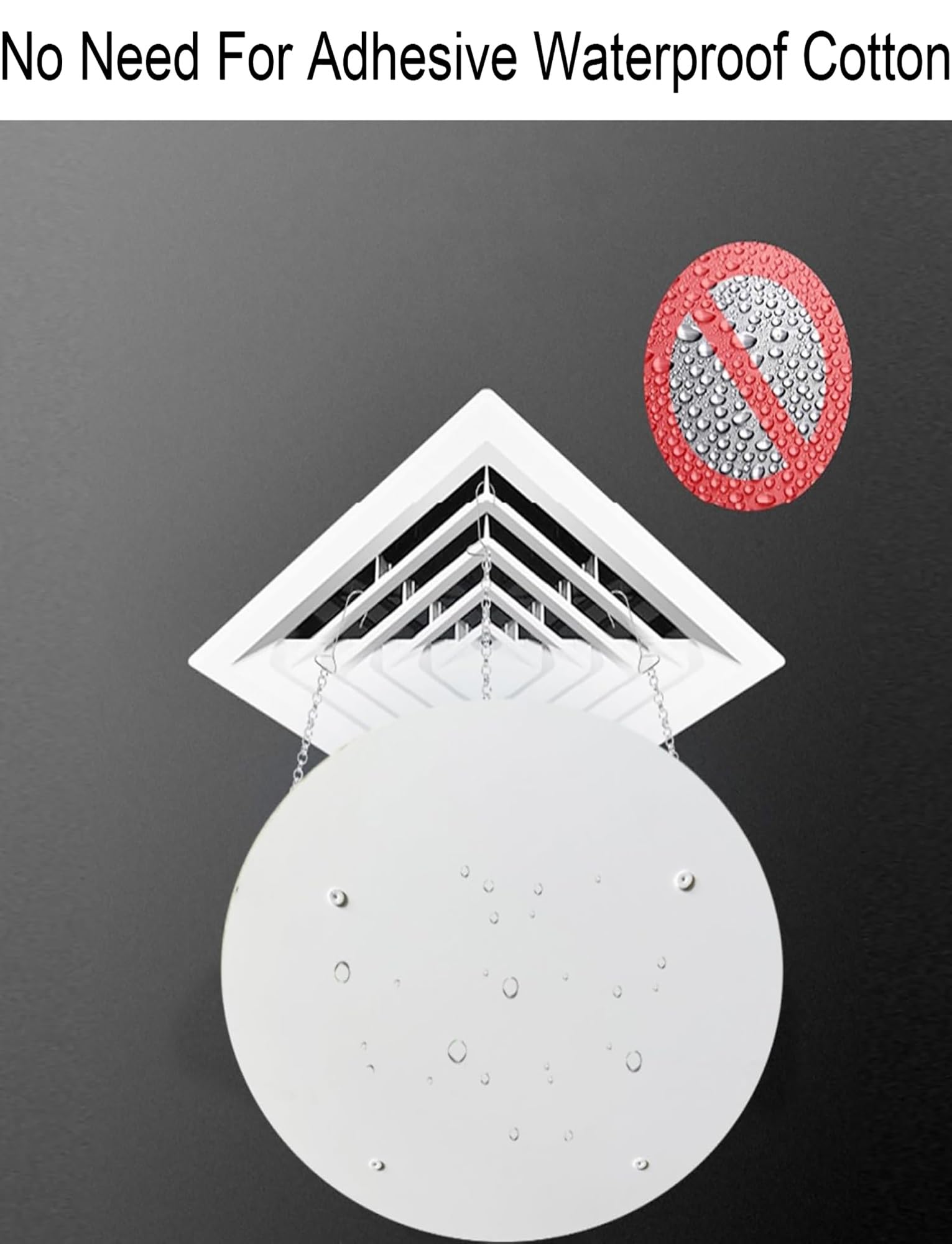 Genérico Deflector de Aire Acondicionado de Techo Universal Redondo,deflectores de Aire for Rejillas de ventilación de Techo,Deflector de(40x40cm/15.7x15.7in)