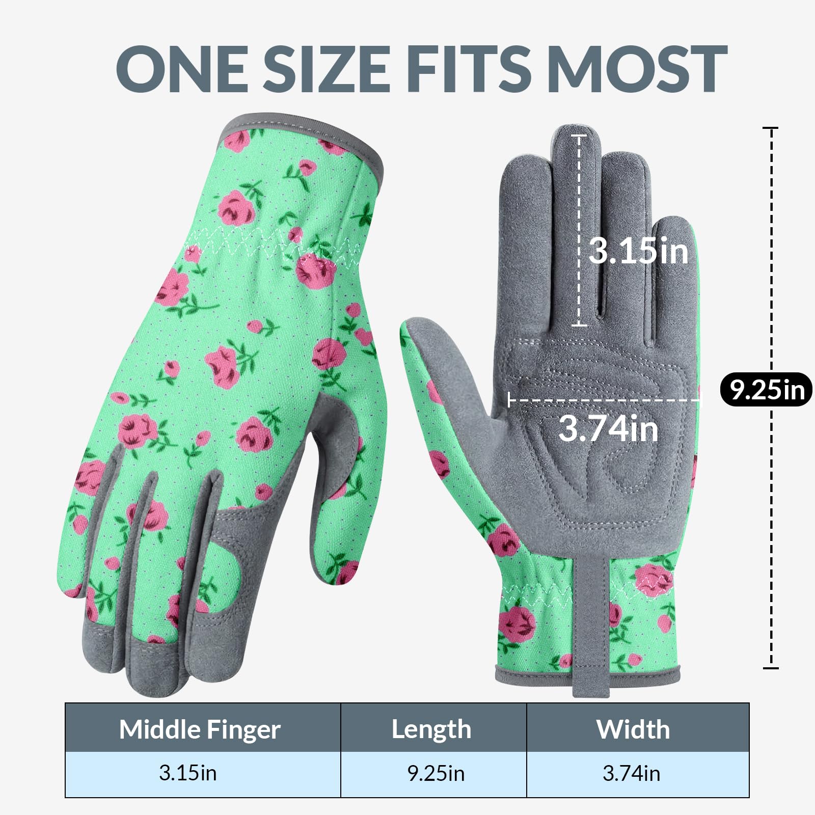 Baidast Guantes de jardinería para mujer, a prueba de espinas, guantes de jardín para mujeres para excavar, plantar, rastrillar y podar