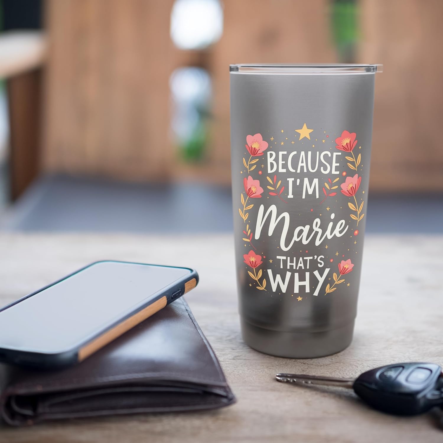 Women Because I'm Marie That's Why Woman Stainless Steel Insulated Tumbler - Image 7