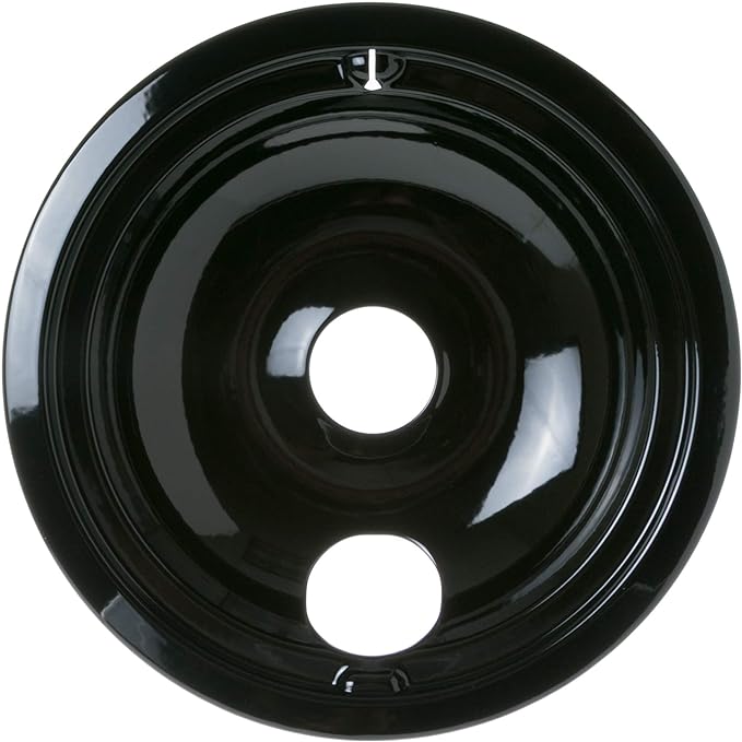 GE WB31M19 Genuine OEM 8" Porcelain Burner Drip Bowl (Black)