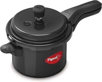 Pigeon Pressure Cooker - 3 Quart - Hard Anodized - Cook delicious food in less time soups, rice, legumes, and more 3 Liters Black