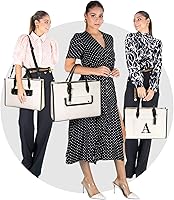 Vista 7 de TOPDesign Initial 15.6" Laptop Tote Bag for Women, Personalized Canvas Work Purse, Business Briefcase & Office Handbag
