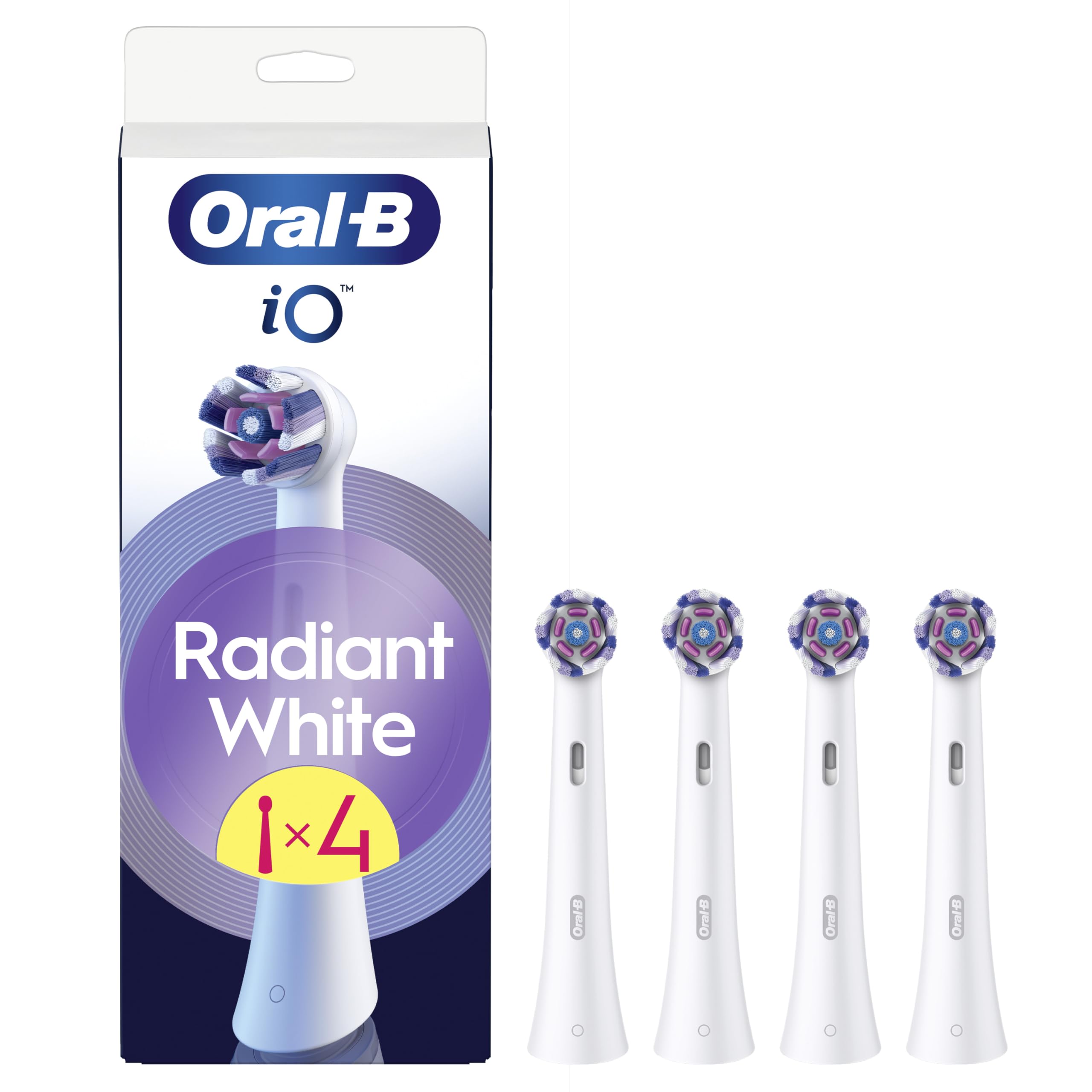 Oral-B iO Radiant White Toothbrush Refill Heads - 4 Pack - White