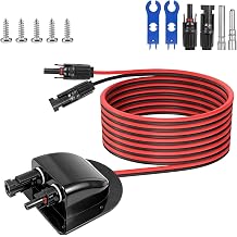 Solar Cable Entry Gland with 10Ft 10AWG Solar Extension Cable, MC4 Entry Connectors Solar Junction Box Fit for RV, Boat, Camper, Van, Garage, PPO Insulated Tinned Copper Wire