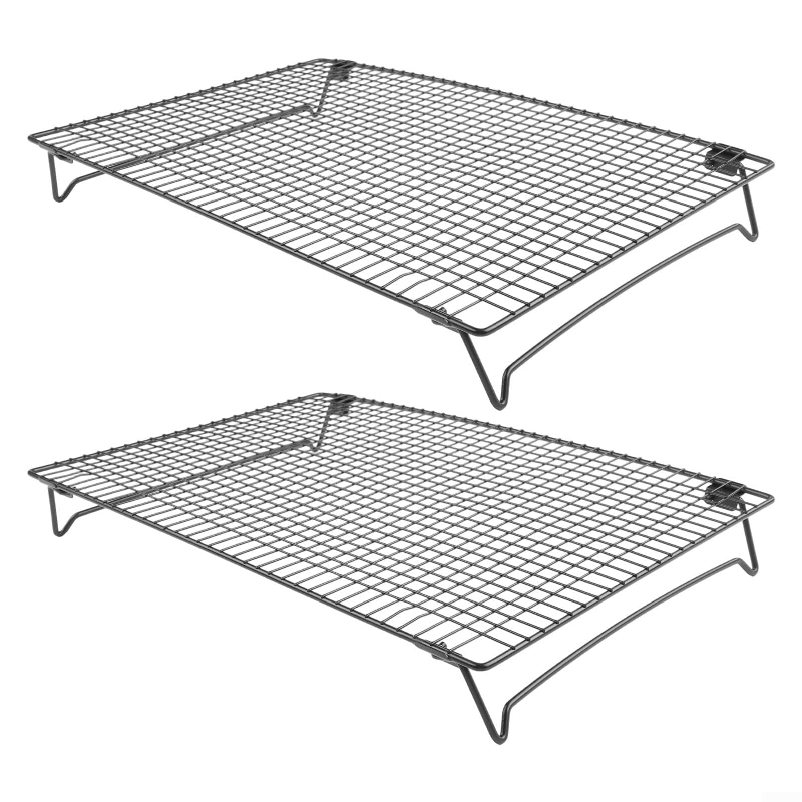 Set 2 Griglie Torte Antiaderenti 34x24cm Nere