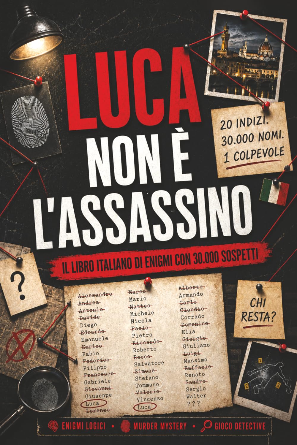 Luca non è l'assassino: 30.000 sospettati. 20 indizi. 1 colpevole. Un murder mystery interattivo per gli appassionati di escape room, misteri e rompicapi logici