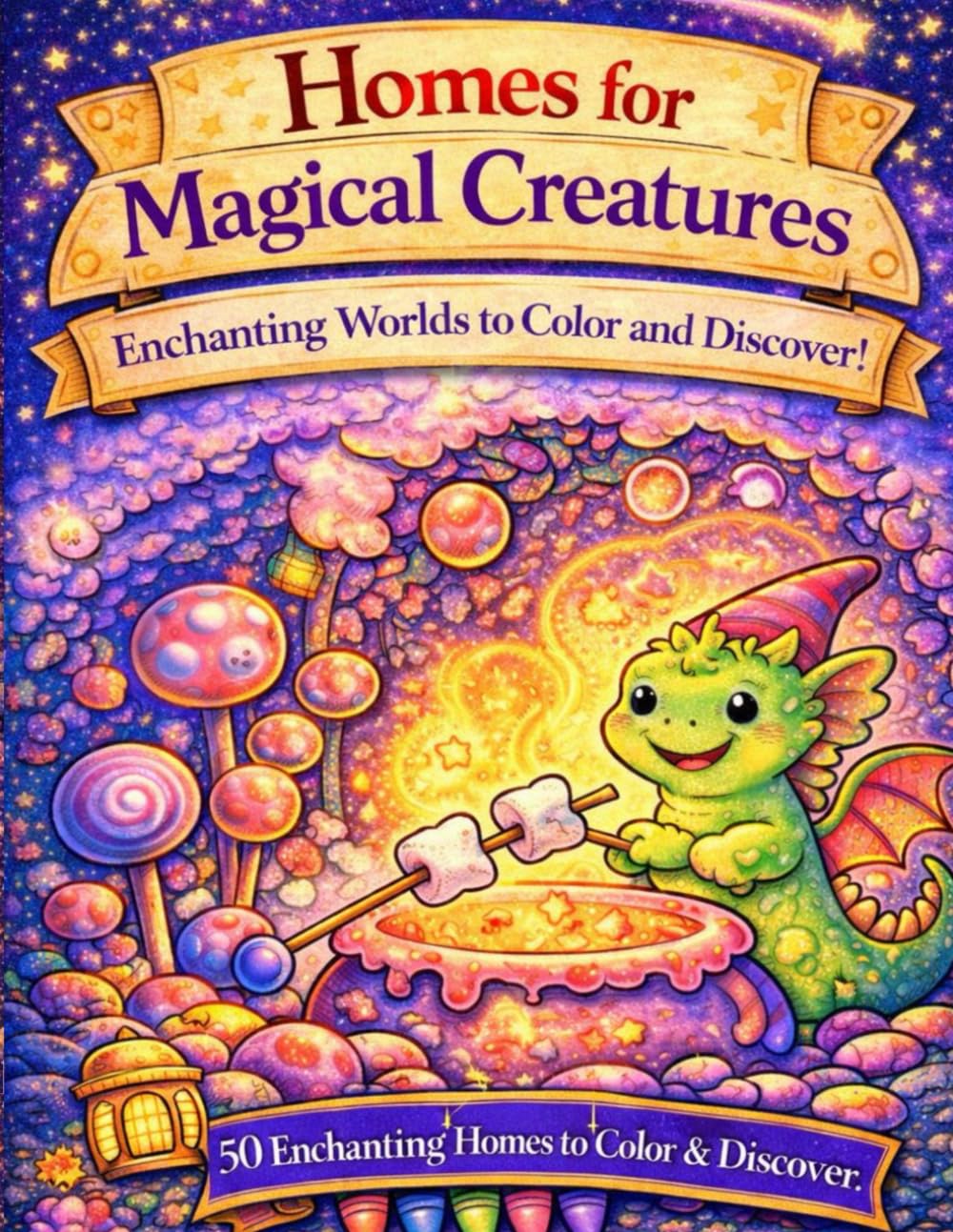 Homes For Magical Creatures: Enchanting Worlds to Color and Discover!