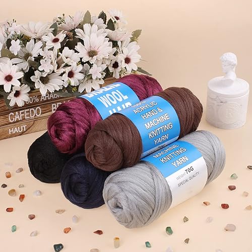 Miniatura 7 de COOKOO 4 rollos de hilo acrílico de lana brasileña para cabello de ganchillo africano, trenzas sengalesas, trenzas jumbo, trenzas de pelo sintético,