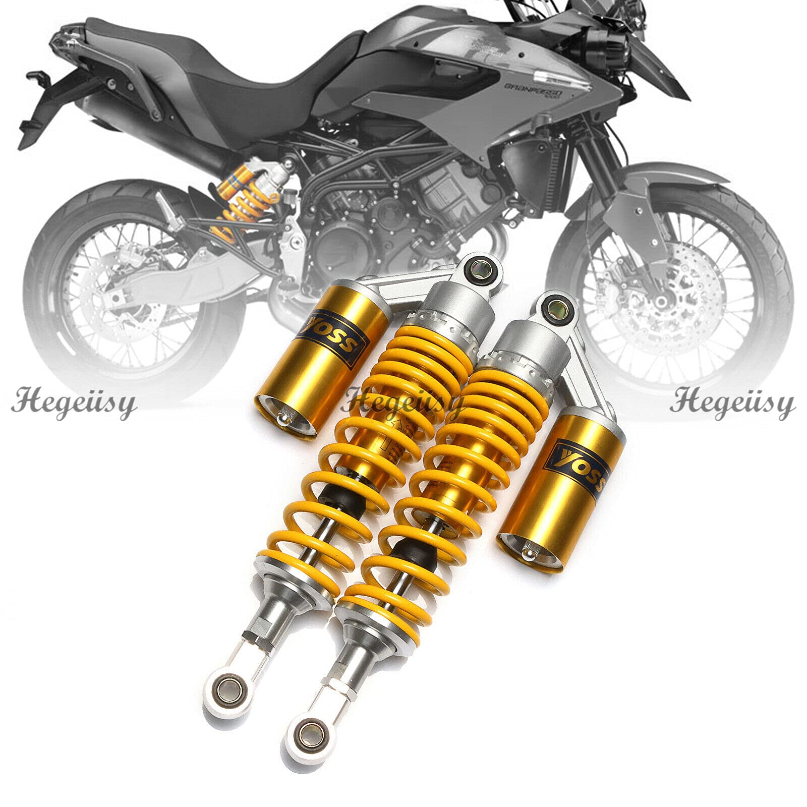 340mm 13.38 pouce 7mm printemps Vélo universel de saleté de scooter de quadruple de suspension arrière d'amortisseur de moto de moto pour 50cc 75cc 90cc 125cc 150cc 250cc 300cc Jaune