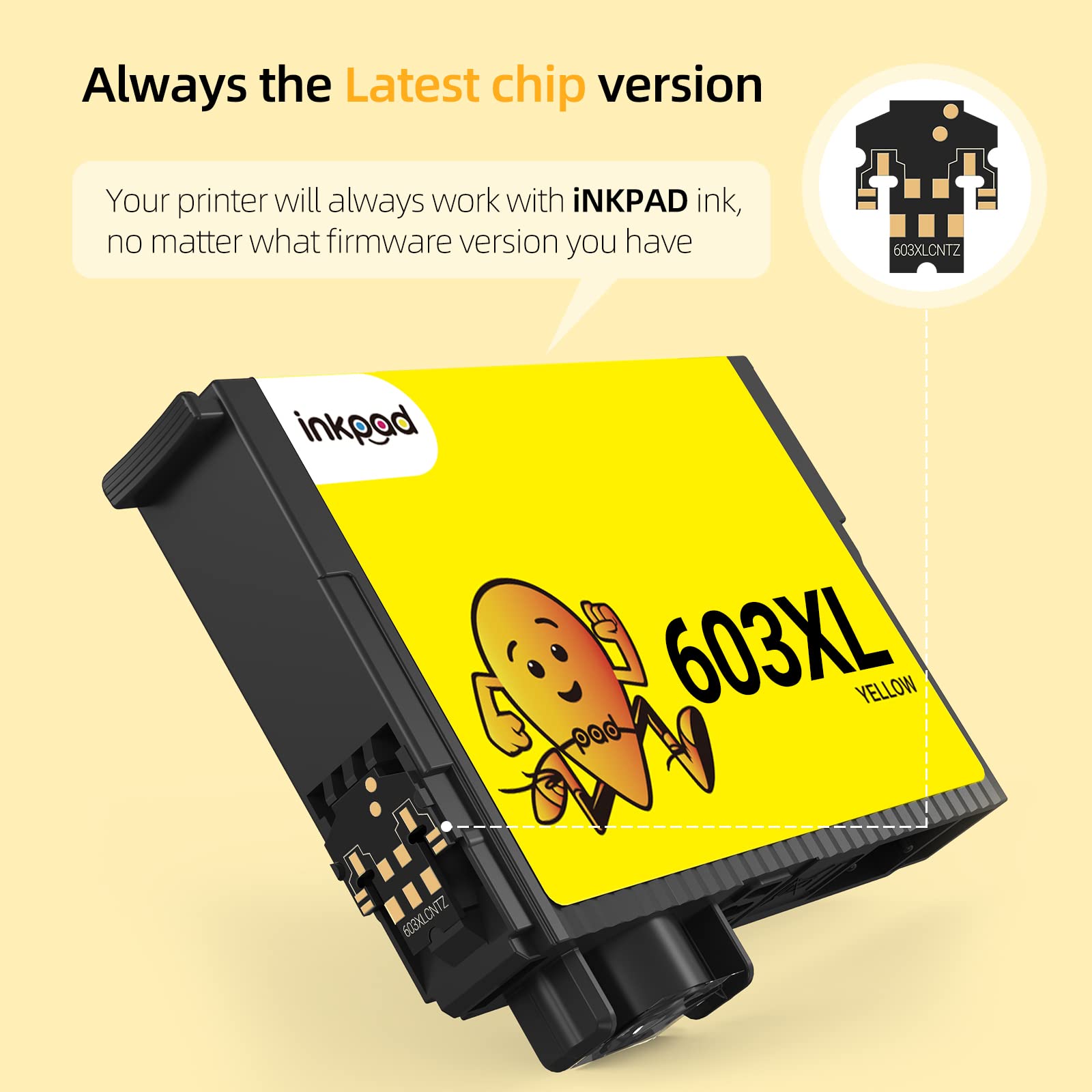 iNKPAD 603XL Cartucce d'inchiostro Compatibili Sostituzione per Epson WF-2830 WF-2810 XP-3100 XP-4100 XP-2100 XP-3105 XP-4105 (2Nero 1Ciano 1Magenta 1Giallo,5 Pezzi)