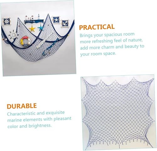 Miniatura 7 de NOLITOY 3pcs Natural Fish Net Decor Hawaii Ornament Fish Net Wall Hangings Fish Net Wall Decor Rustic Nautical Ornaments Nautical Decor Farmhouse