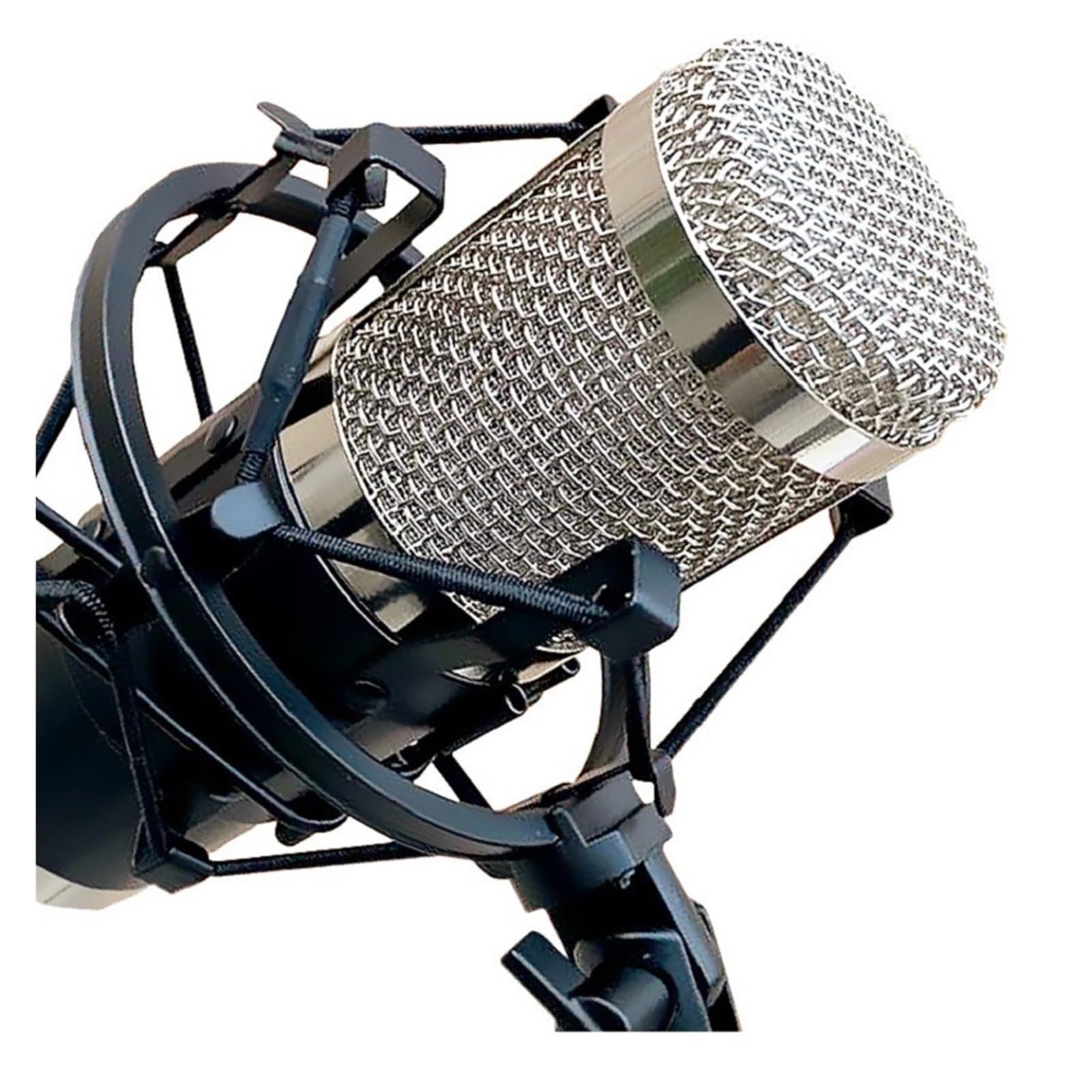 Profesjonalny Zestaw Mikrofonu Pojemnościowego Rejestrator Utworów Mikrofon Do Karaoke Przewodowy Klips Mocujący Wspornik Obsługa Głosowa Na Imprezę KTV Czysty OdbióR DźWięKu(Black)