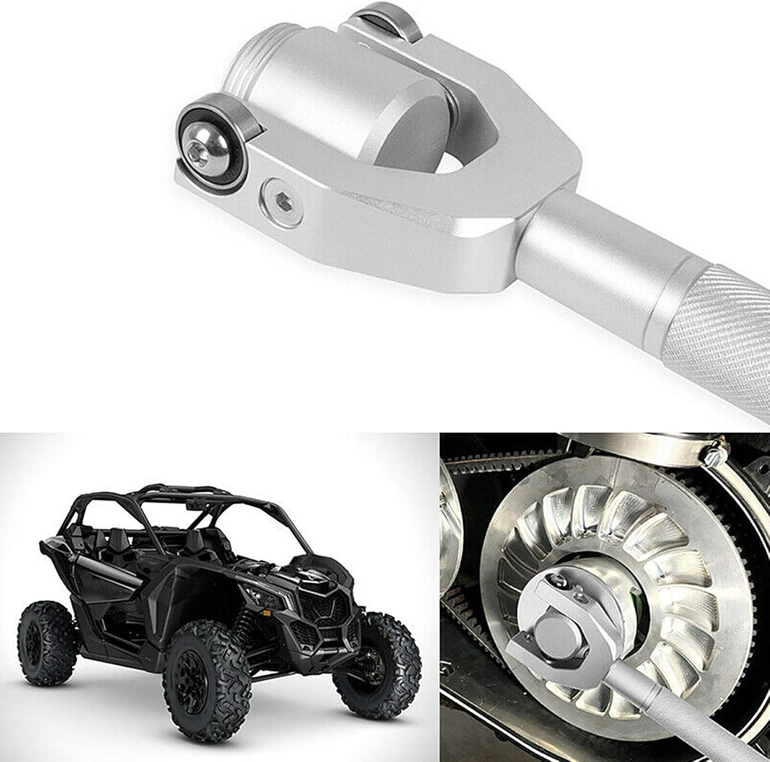 CNC Aluminum Alloy Belt Changing Tool, Belt Removal Wrench for Can - Am Maverick X3 2017-2020, Lightweight Driving Belt Adjuster with Gasket for 72in Wheel Base UTV