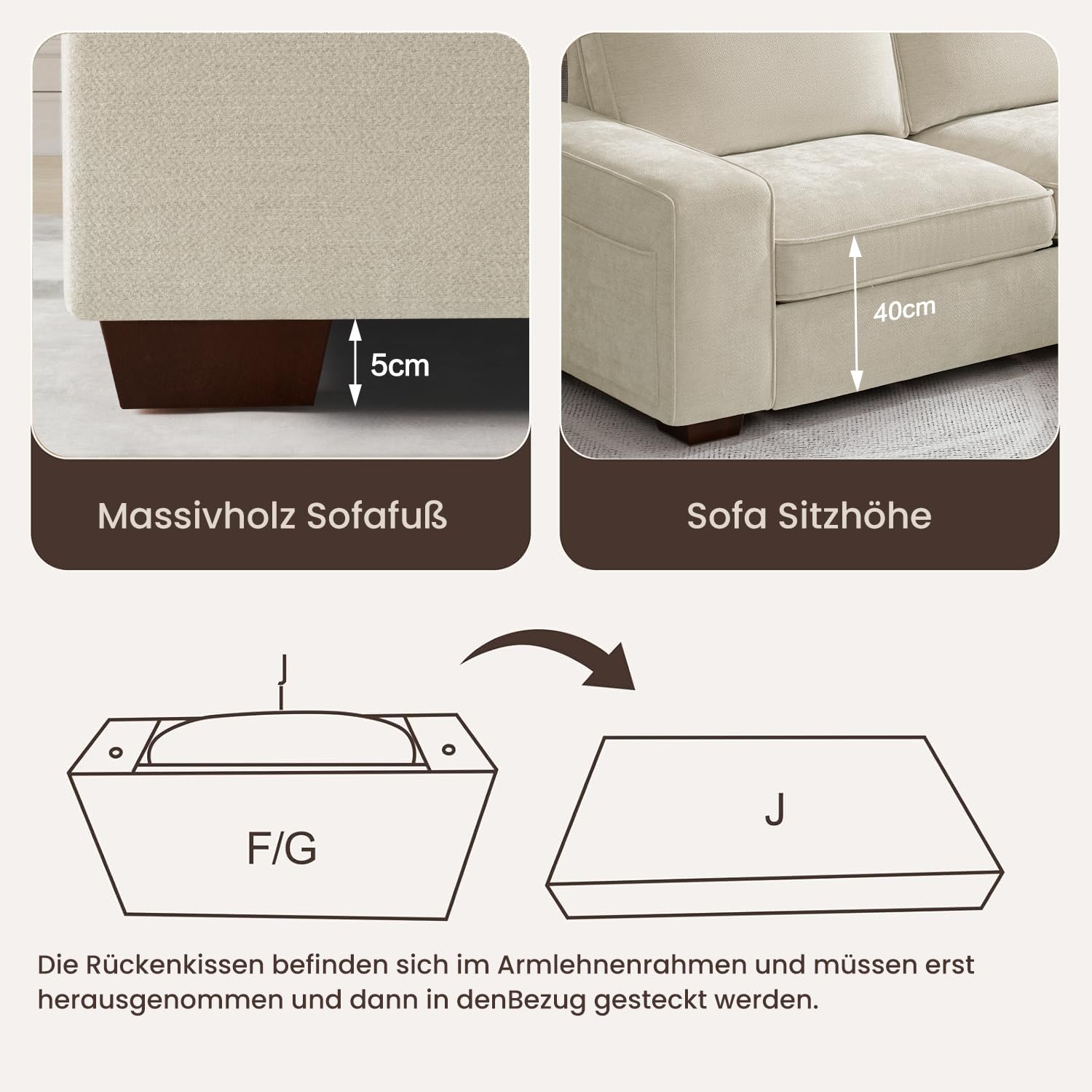 DUANDUAN Canapé sectionnel convertible 250 cm rangement chaise design moderne L tissu chenille confortable housses amovibles USB type C salon