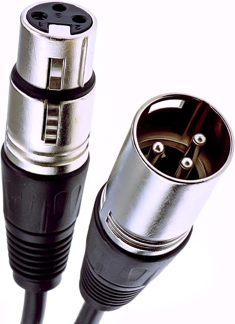 kenable XLR 3 pin Microphone Lead Male to Female Audio Cable Black 0.5m 50cm [0.5 metres]