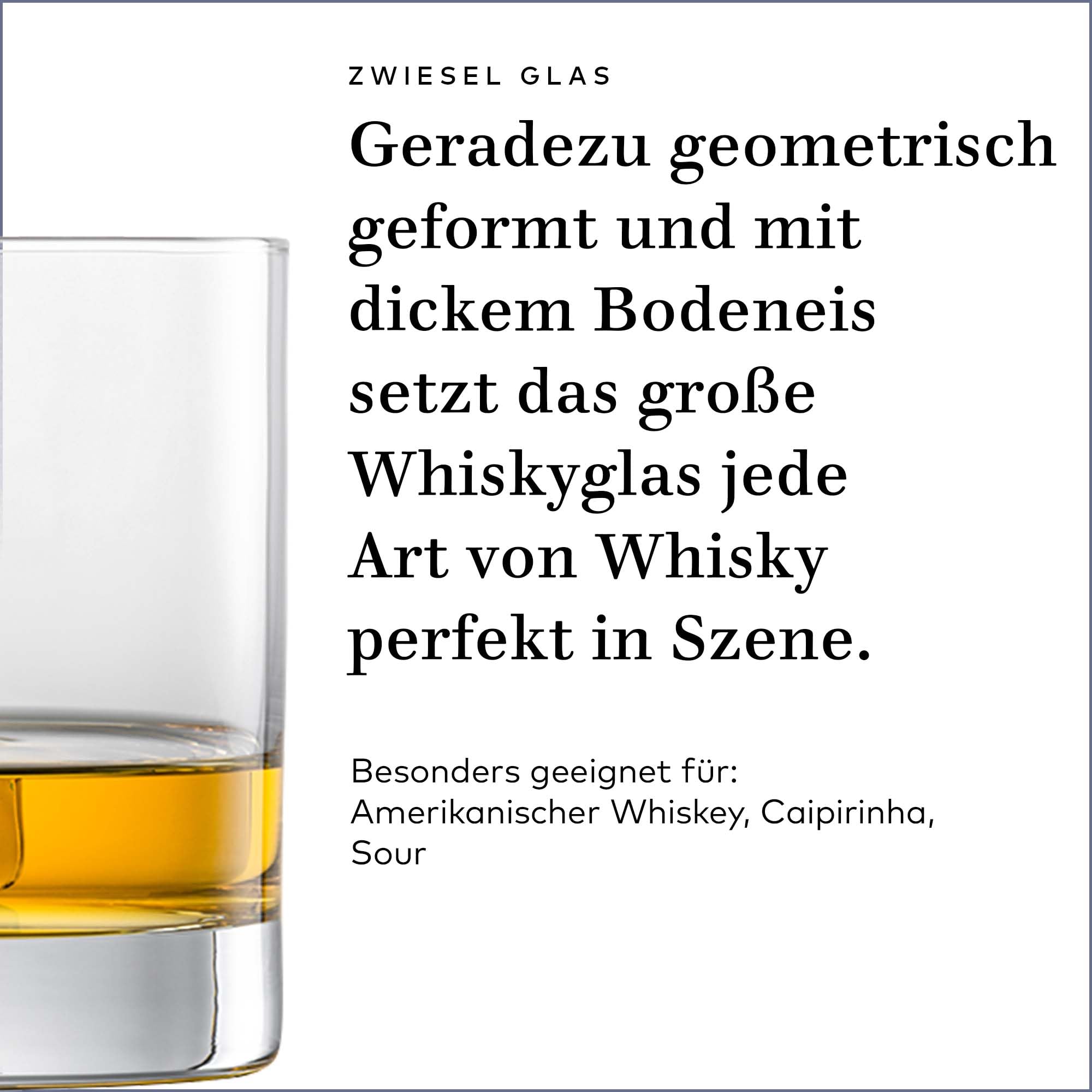 Zwiesel Glas Tavoro 122420 Lot de 4 grands verres à whisky en verre de haute qualité Hauteur 9,5 cm Diamètre 8,9 cm Volume 400 ml