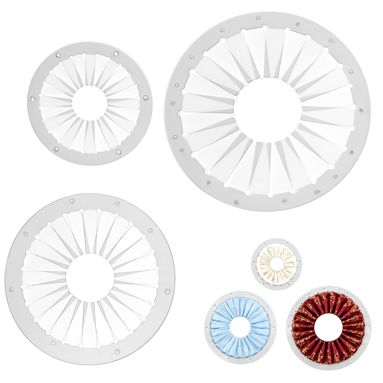 NQEUEPN 3pcs Round Ribbon Rosette Maker Tool Set(3 Sizes, Clear)
