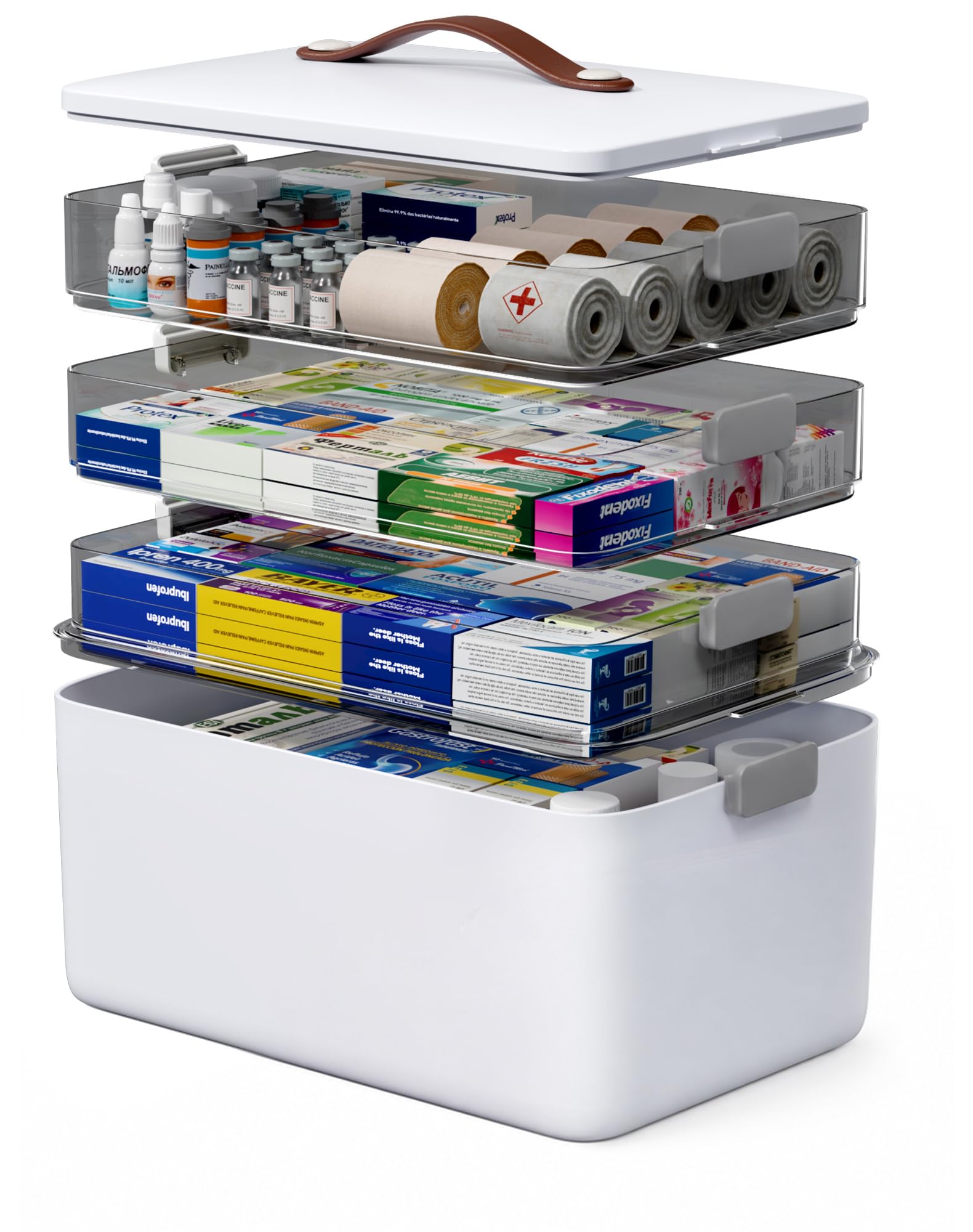 Medicine Cabinet Organizer Box for Medication Storage, 4-Tier