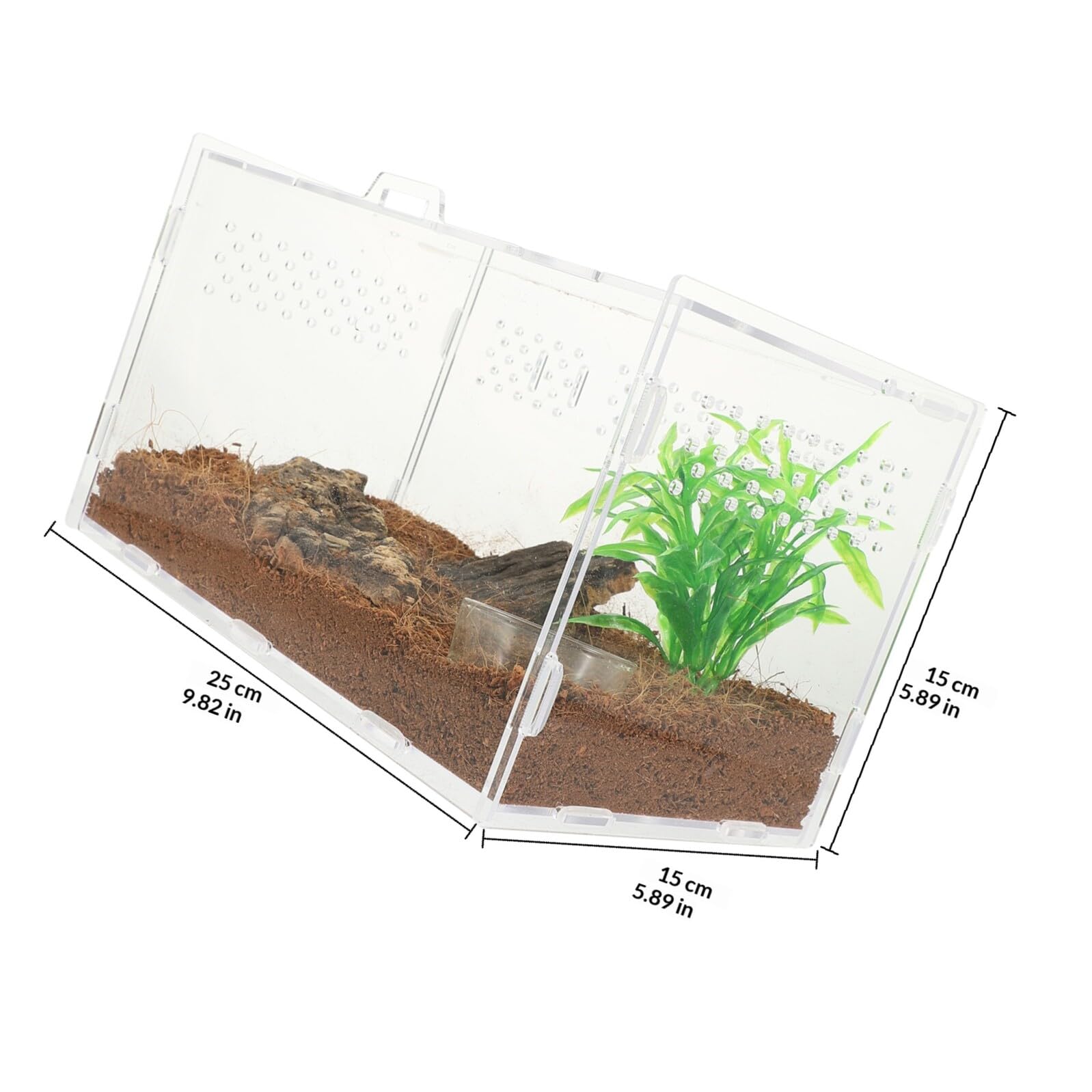 PLAFOPE Terrario Fori di Ventilazione in Acrilico e Adeguata Circolazione dell'Aria Come per Tartarughe di Terra per Rettili e Piccoli Rettili
