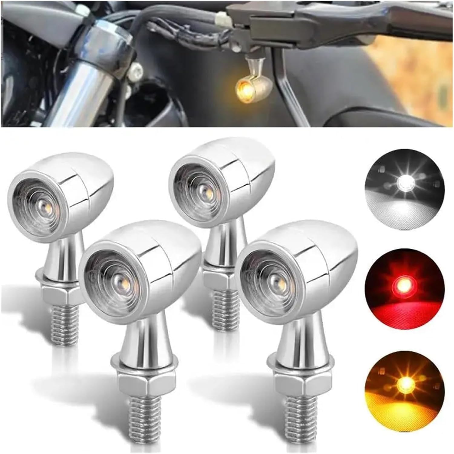 Generic Mini uniwersalne wskaźniki Dla BMW Kierunkowskazy LED, kierunkowskazy, bursztynowa czerwona lampa, 12 V, 8 mm, lampa błyskowa, lampa motocyklowa