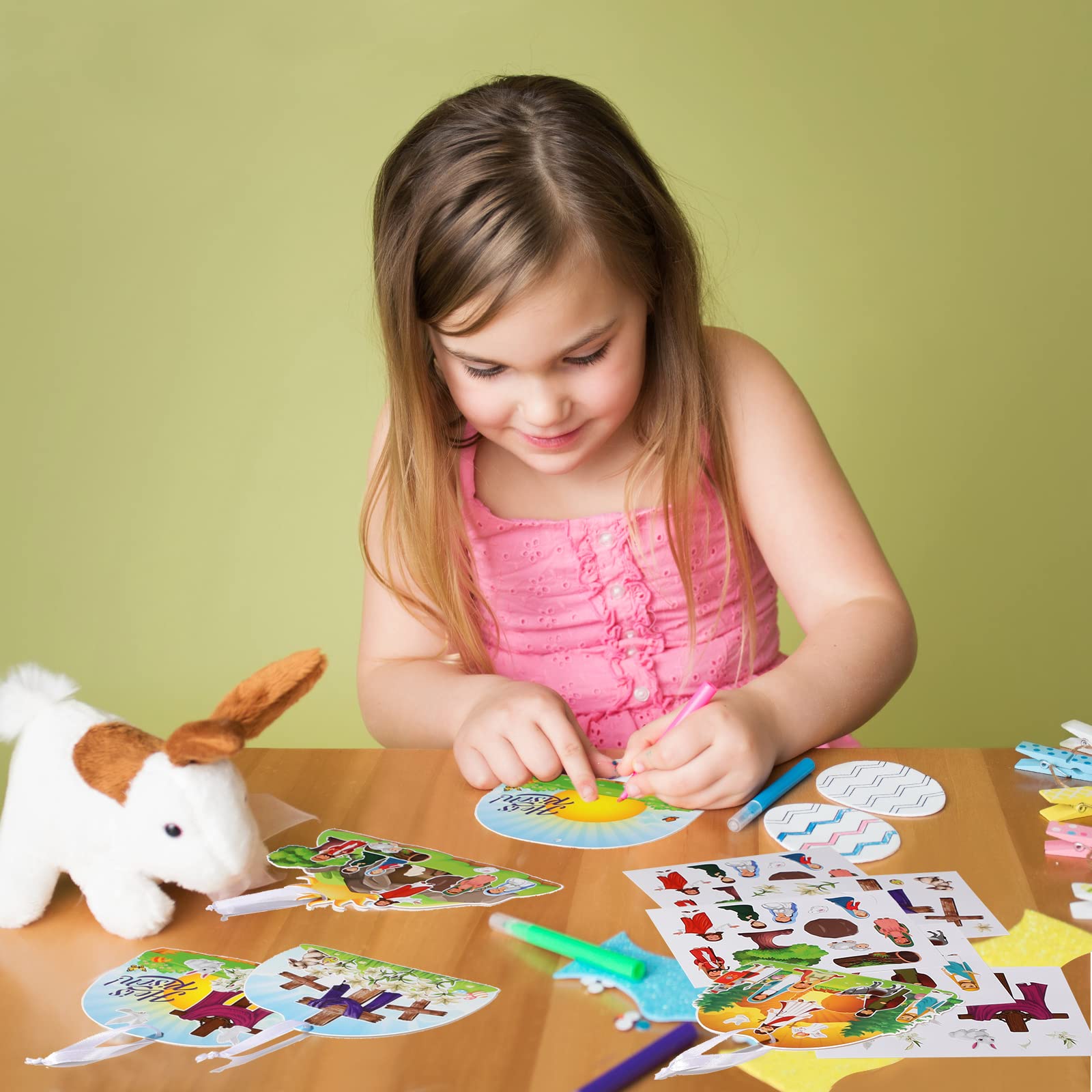 Snapklik.com : 80 Pcs Easter He Lives Stickers Scenes, Easter Crafts ...