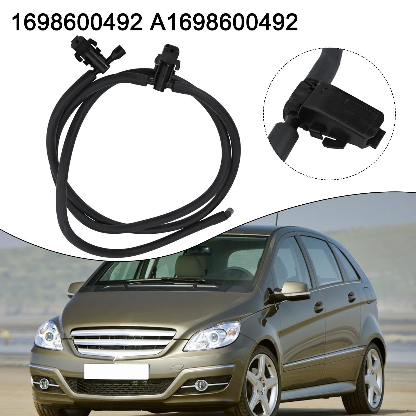 Ugello a getto per lavavetri Mercedes-Benz Classe A/B W169 W245, tubo flessibile spray anteriore compatibile 1698600492 A1698600492