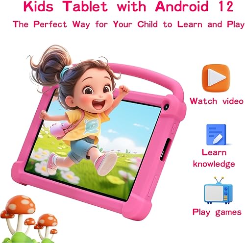 Miniatura 3 de Tablet para niños de 7 pulgadas, tableta Android para niños, 4 GB de RAM+32 GB ROM+1 TB expandir, tabletas para niños pequeños con funda a prueba de