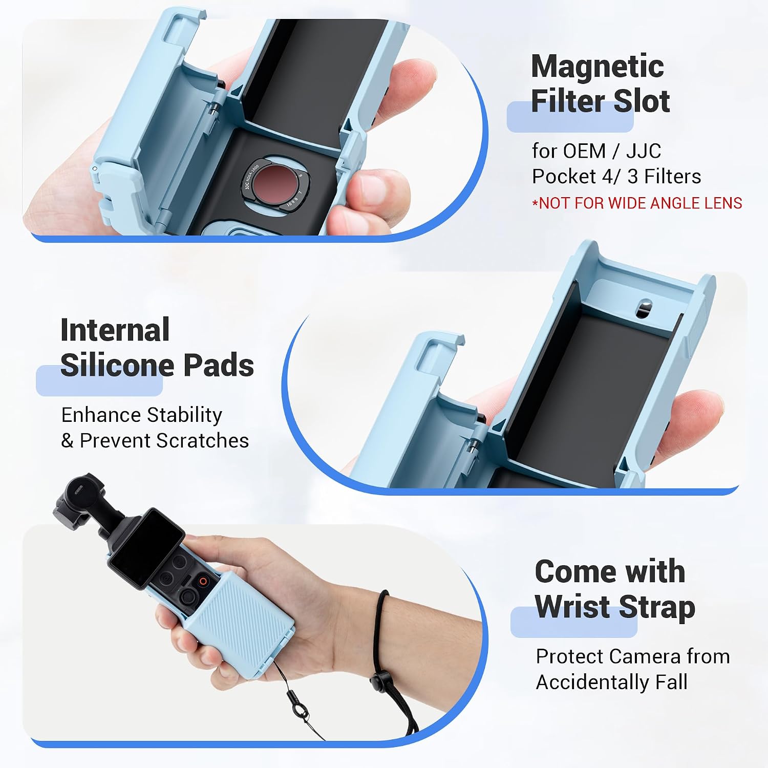 JJC All-in-1 Pocket 4 Case for DJI Osmo Pocket 3 / Xtra Muse,Compact Black image 5