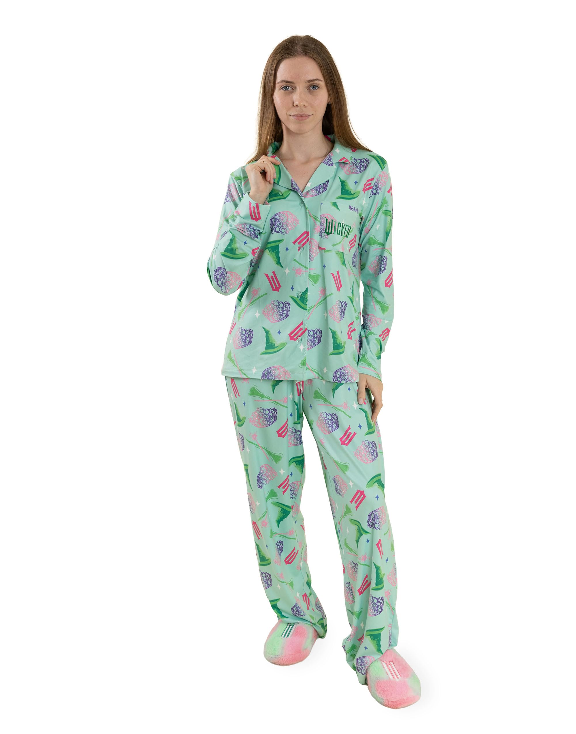 Wicked Women's Pyjama Set - Long Sleeve Long Leg - Green - M