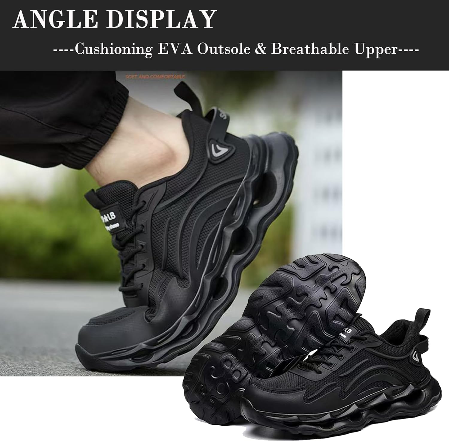 Nutropa Steel Toe Shoes for Men Women Work Safety Footwear Lightweight Breathable Comfortable Industrial Construction Sneakers - Image 4