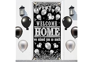 Welcome Home Door Banner Black Silver
