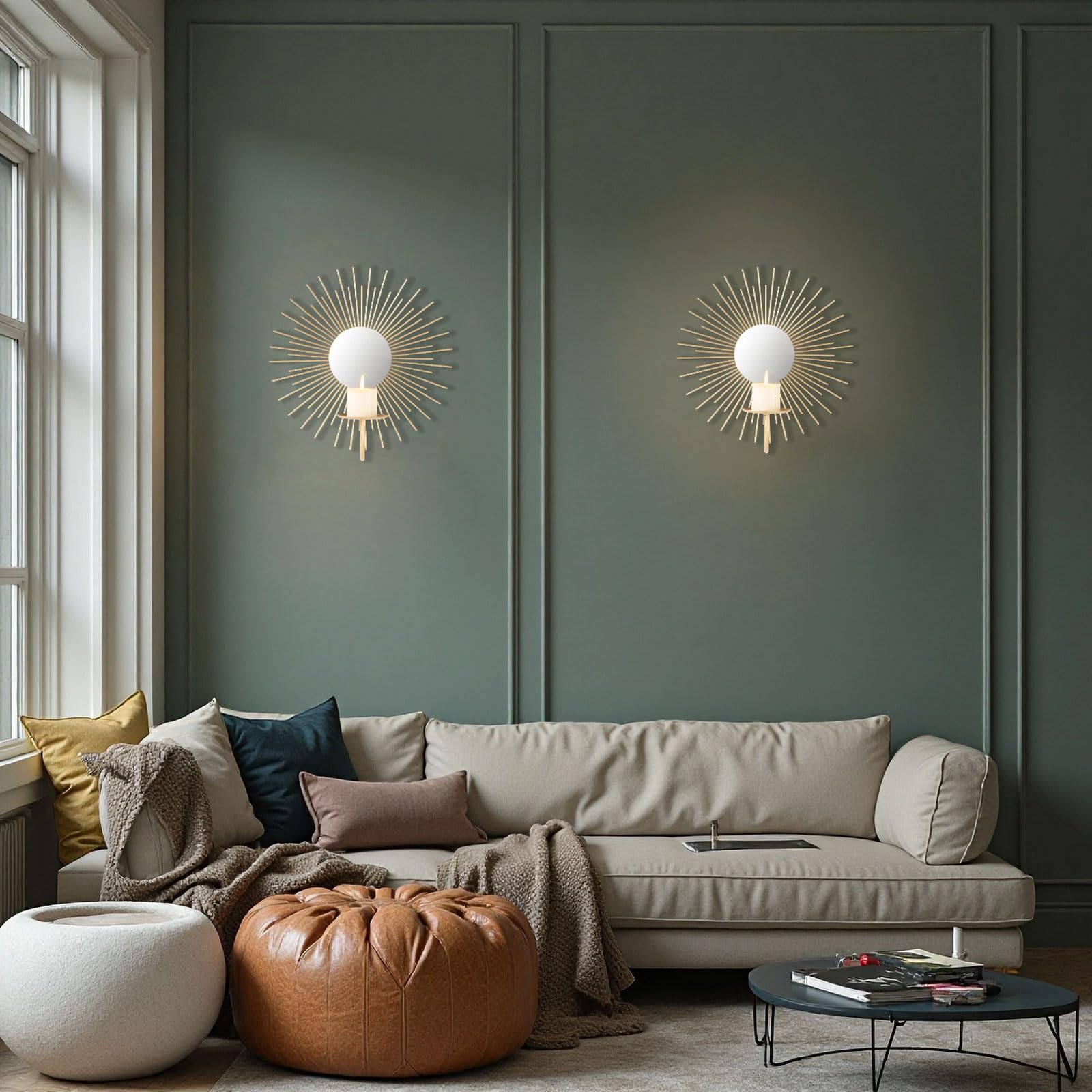 AIM & GGKK Wandkerzenhalter Set 2 Stück - Metall Wandleuchter Für Stumpenkerzen