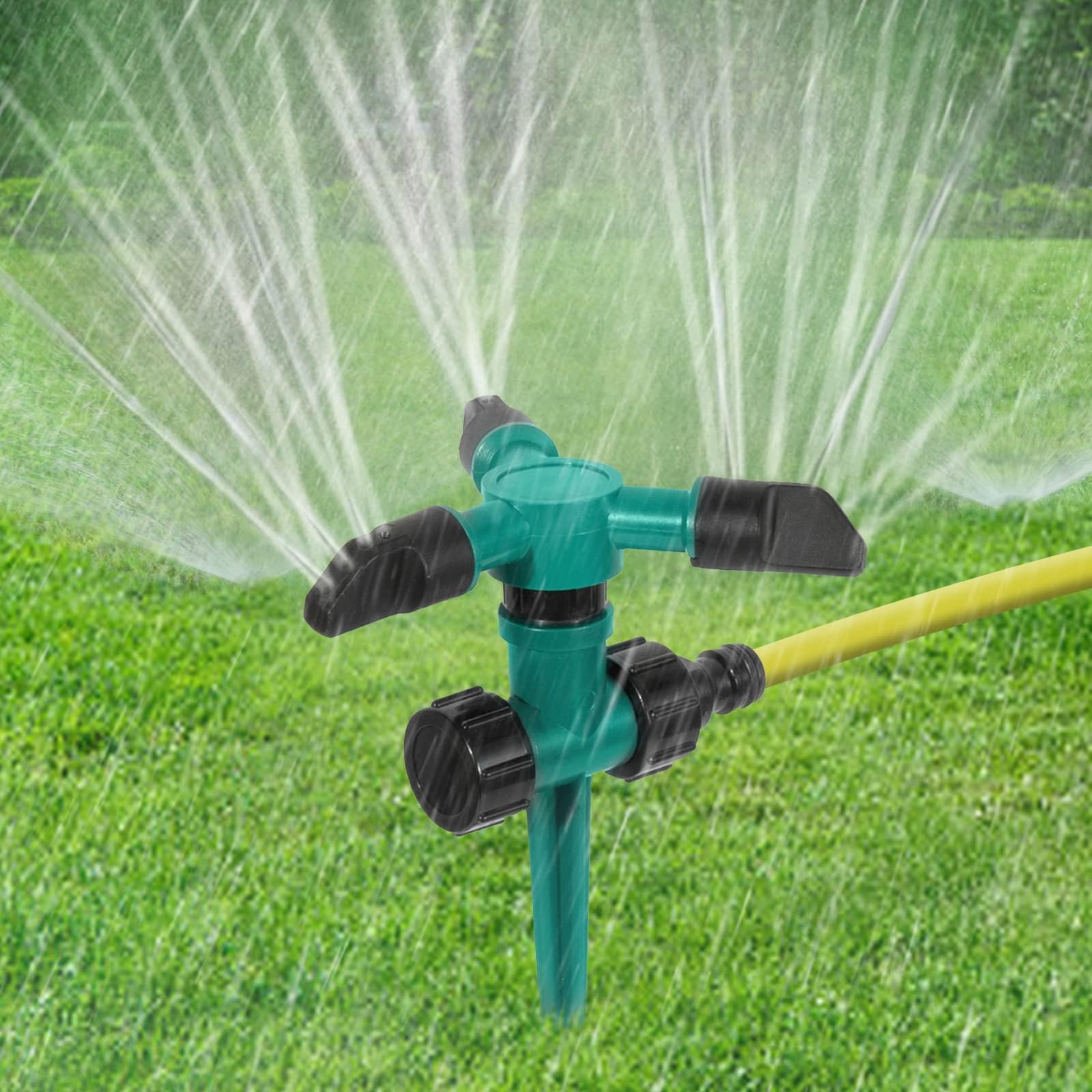 Garden Sprinkler for Yard - 360 Degree Rotating Lawn Sprinkler Covering Large Area Up to 2,000 Sq. Ft, Garden Water Sprinklers Adjustable Automatically Irrigation System for Yard