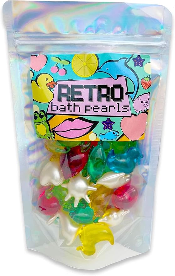 Retro Bath Pearls Jumbo Pack. 30 Assorted Pearls, Various