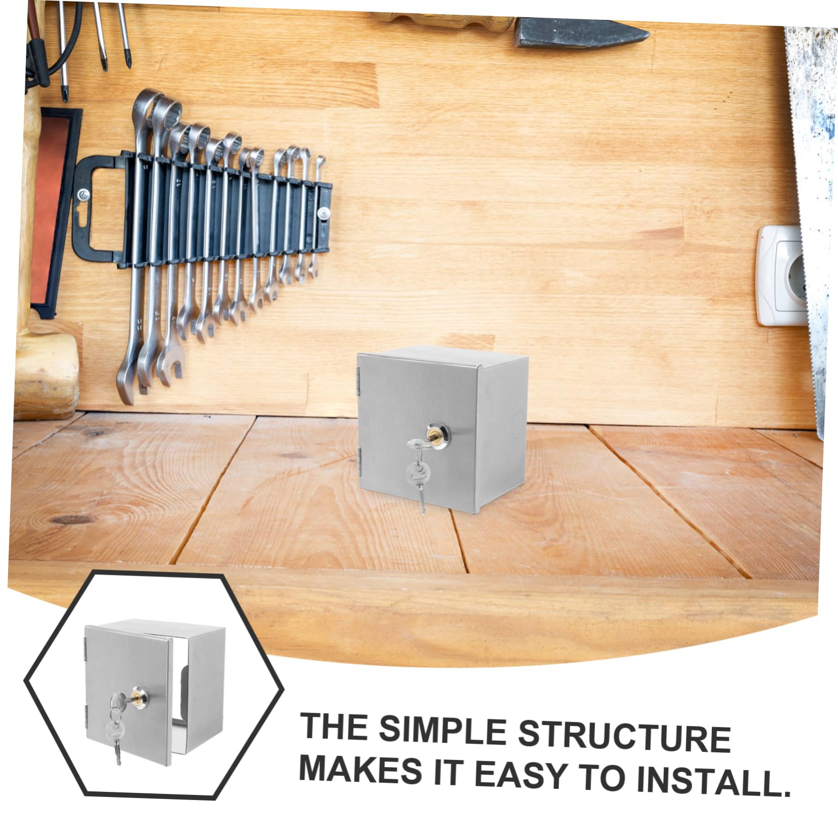 Caja Eléctrica para Exteriores Caja Metálica para Pared de Seguridad con Cerradura para Proyectos Electrónicos y Protección de Enchufes Entornos al Aire