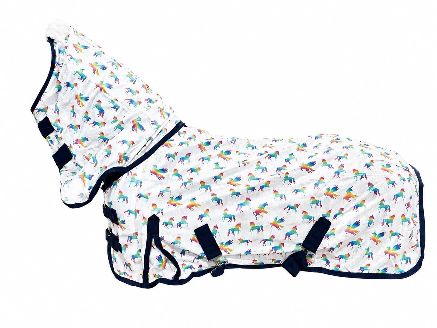 Horse Masters Unicorn Fly Rug Combo – Dinky Sizes Fly Sheet for Horses & Ponies | Lightweight Breathable Summer Fly Protection Rug with Neck Cover