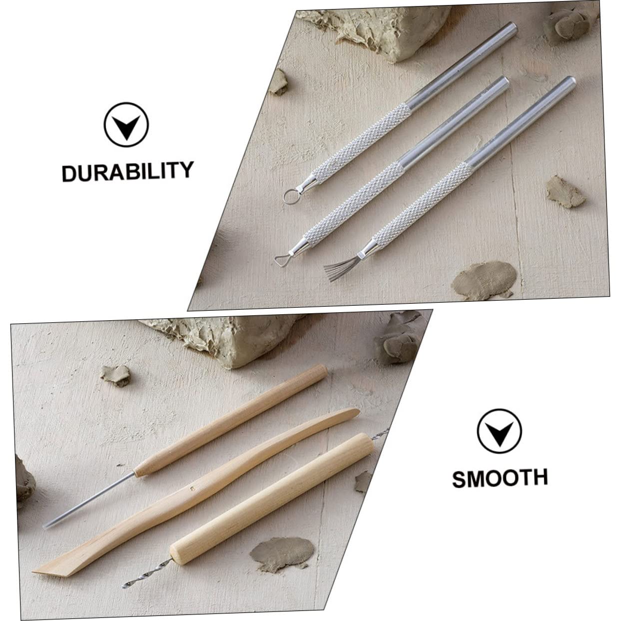 OSALADI Juego De 3 Herramientas Para Esculpir Arcilla Kit De Modelado De Arcilla Modelado De Cerámica Tallado Trabajo Herramientas Versátiles Para Hornear Arcilla Modelado De Madera