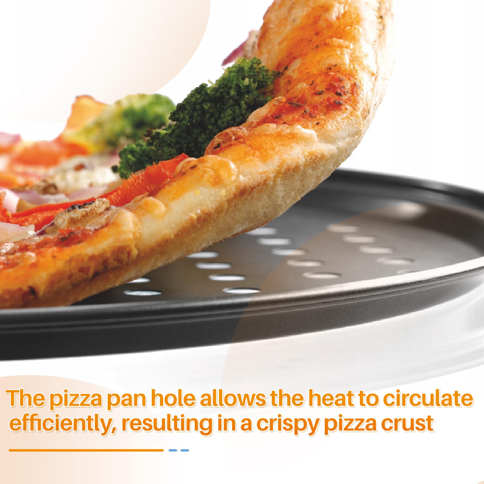 13 Inch Perforated Pizza Pan For Breville Smart Oven - Non-Stick Crisper Tray For BOV800, BOV845