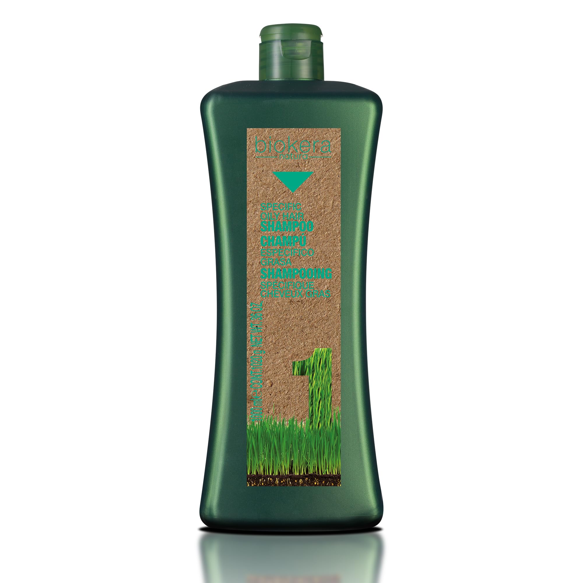 SALERM - Champú Antigrasa - Champú Específico Grasa Biokera Natura - 1000 ml - para Cabellos Grasos - con Levadura de Cerveza - Limpieza Suave - Propiedades Seborreguladoras
