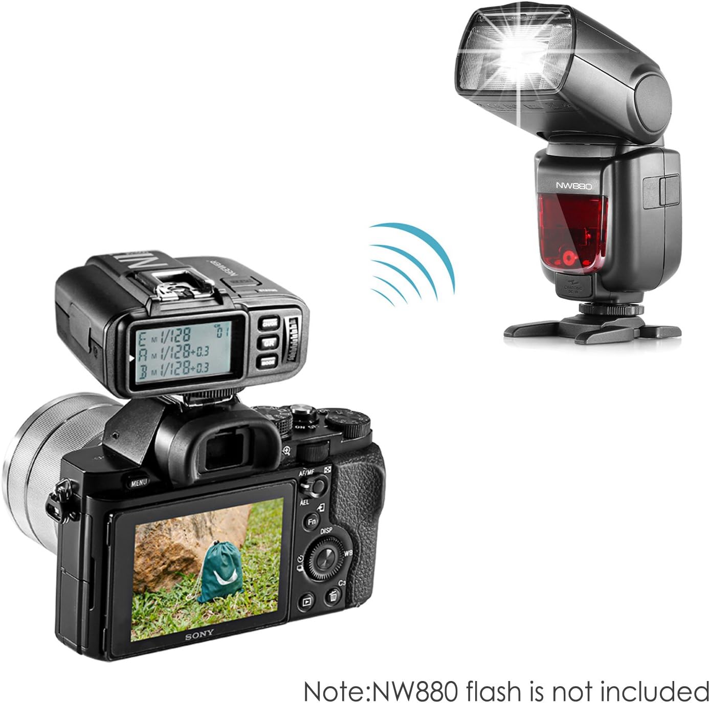 Neewer N1T-S TTL 2.4G 32 Channels Wireless Flash Trigger Transmitter for Sony A77II A7RII A7R A58 A99 A6000 Camera with Mi Hot Shoe, Studio Flash and Flash Speedlite
