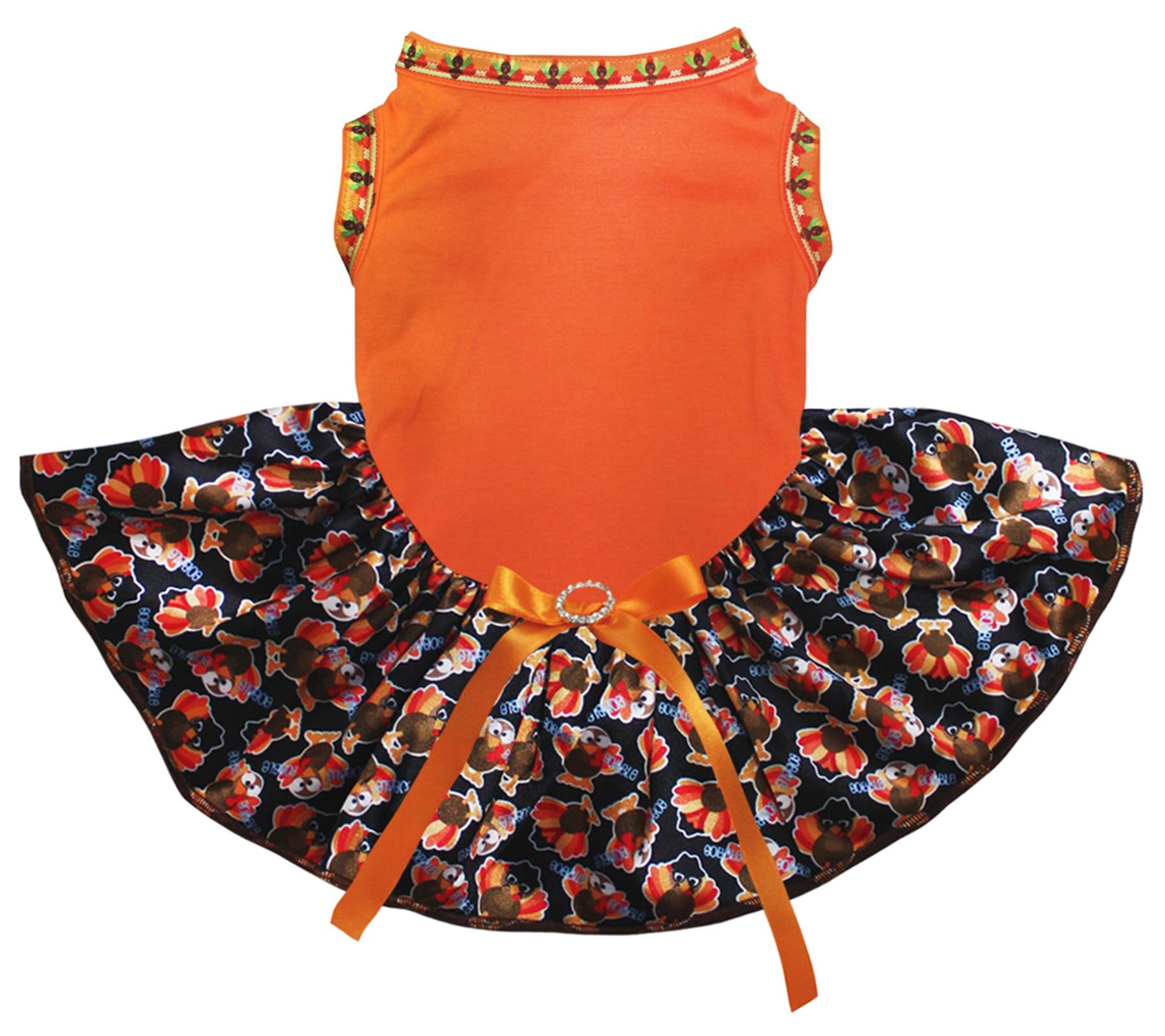 Robe Thanksgiving pour chien vêtement automne orange taille L