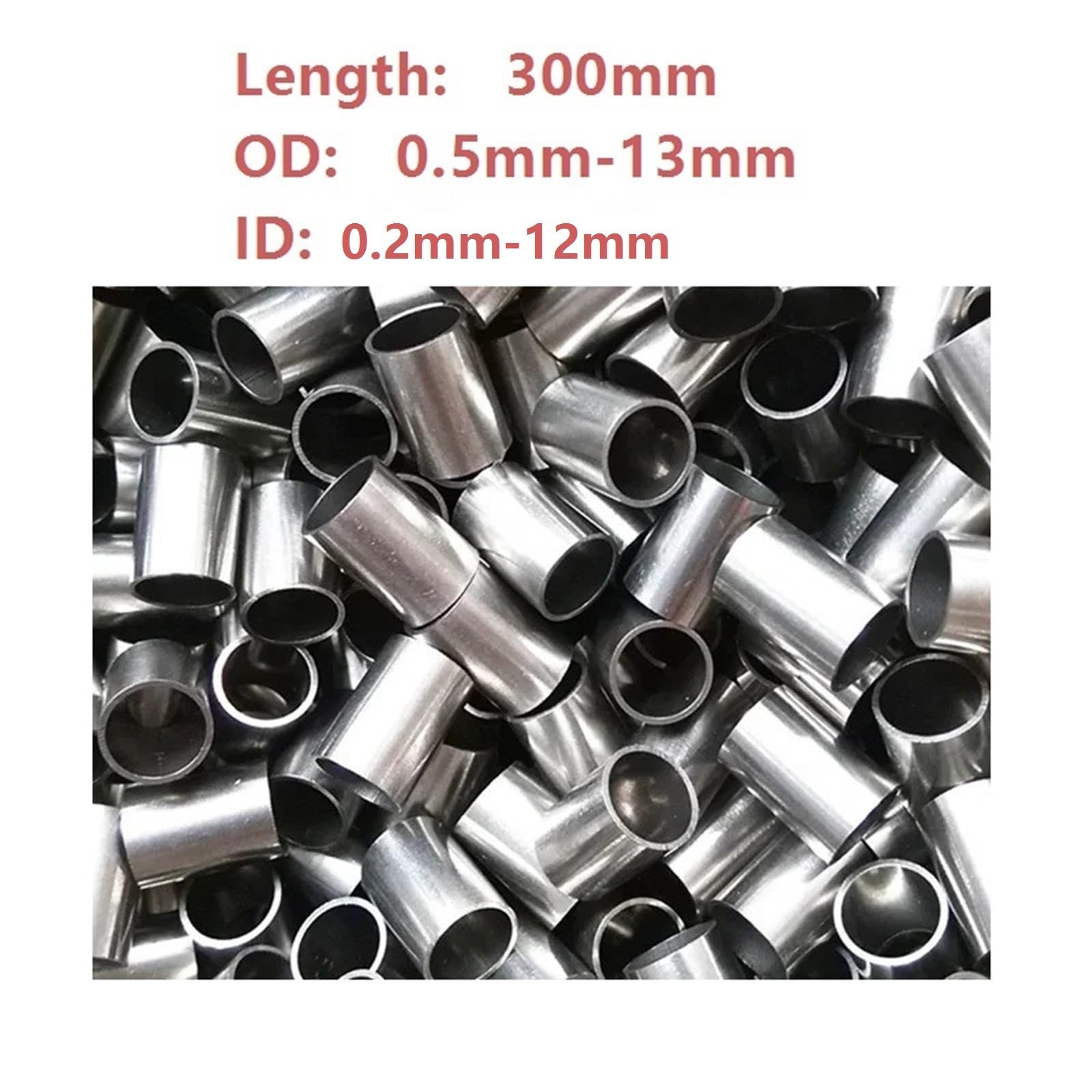 Edelstahlrohr 6 Stück 304 Edelstahl-Kapillarrohre, Länge 300 mm, hohle kreisförmige Metallstahlrohre for den Bau