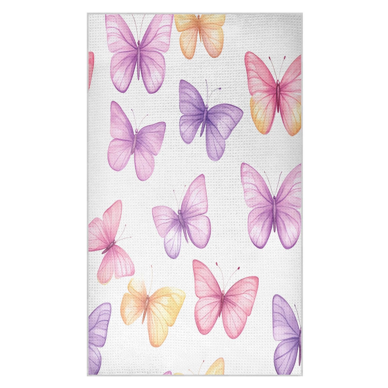 BURSTDDY Butterflies Kitchen Towels,Absorbent Dish Towels 1 Pack