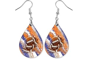 Blue and Orange Football Gameday Earrings