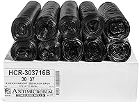 Vista 44 de Aluf Plastics - Bolsas de basura de alta densidad, 10 galones, 1000 unidades, 8 micras (eq), 24 x 24 pulgadas, negras, para baño, oficina