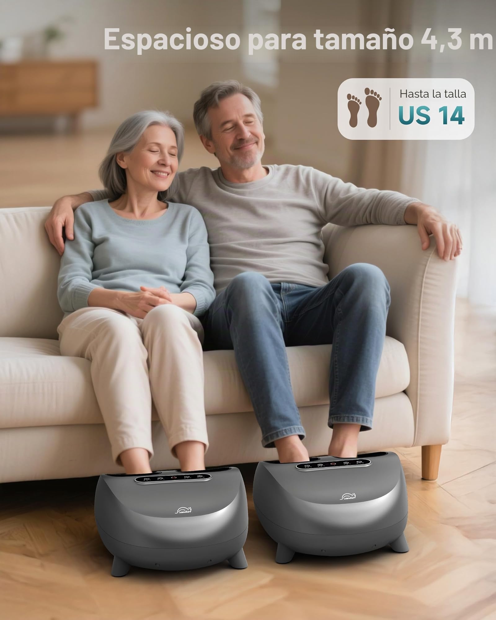 Snailax Masajeador de pies con calor y mando a distancia, masajeador de pies Shiatsu con compresión, regalo para mujeres y hombres, apto para tallas hasta la 48.