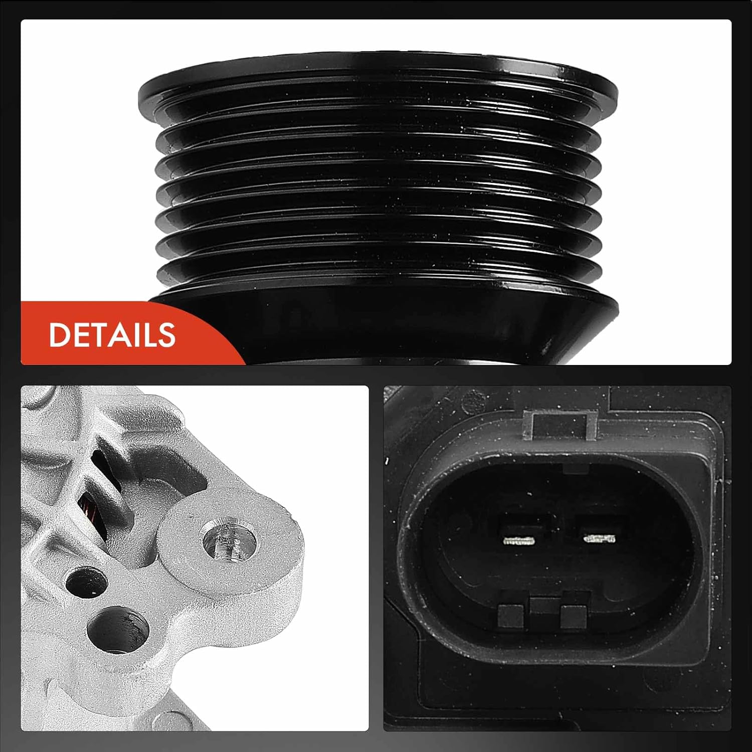 A-Premium Alternator Compatible with Volkswagen Jetta 1999-2004 V6 2.8L, Golf 1999-2005 V6 2.8L, 12V 120A 7-Groove Pulley Clockwise, Replace# 074903025N, 0124315013