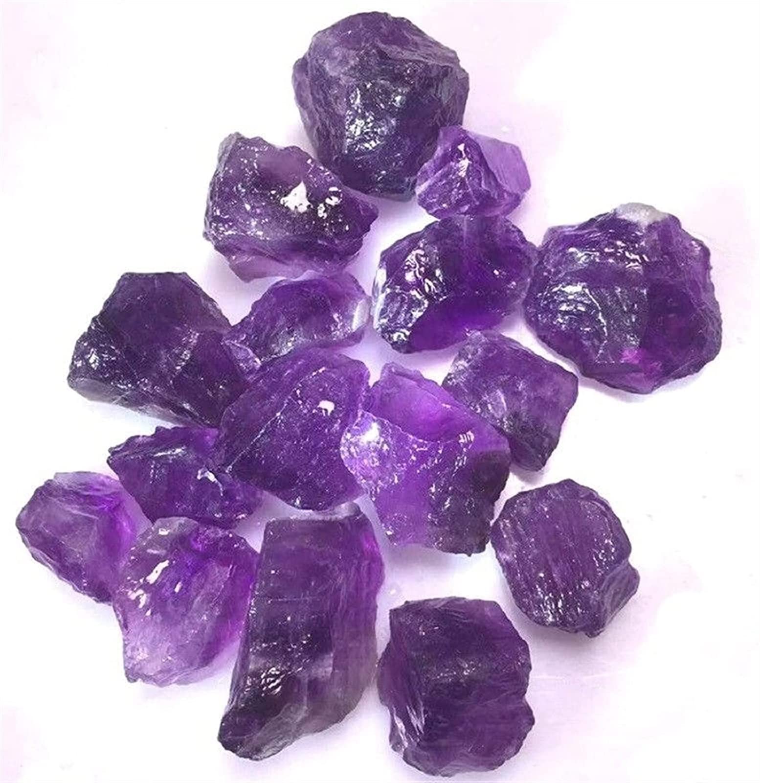 Amethyst Rough Stone Schöne Amethyst Bulk Rohstein Lrreguläre natürliche Gesteinsmineralprobe (Size : 500g)
